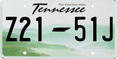 TN license plate Z2151J