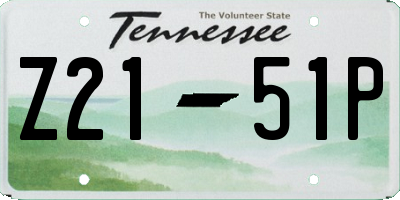 TN license plate Z2151P