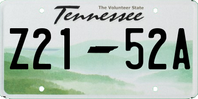 TN license plate Z2152A