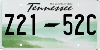 TN license plate Z2152C