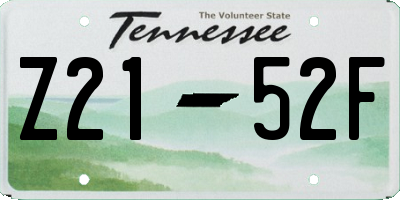 TN license plate Z2152F