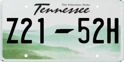 TN license plate Z2152H