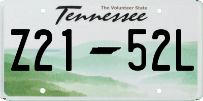 TN license plate Z2152L