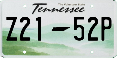 TN license plate Z2152P