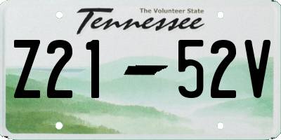 TN license plate Z2152V