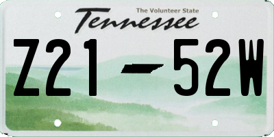 TN license plate Z2152W