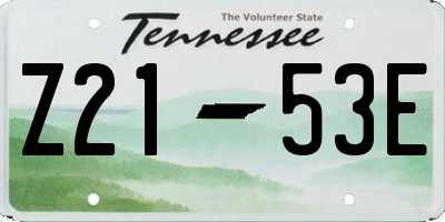 TN license plate Z2153E