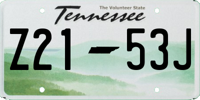 TN license plate Z2153J