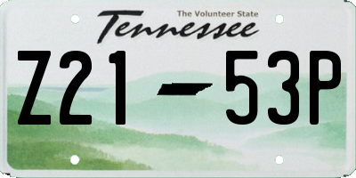 TN license plate Z2153P