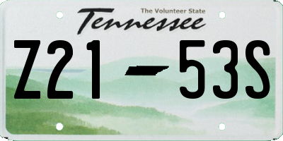 TN license plate Z2153S