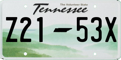 TN license plate Z2153X