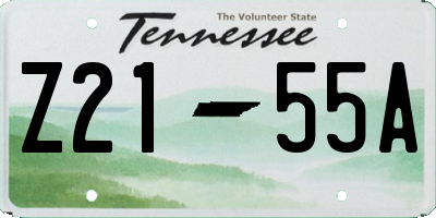 TN license plate Z2155A