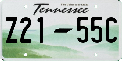 TN license plate Z2155C
