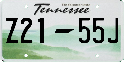 TN license plate Z2155J