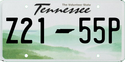 TN license plate Z2155P