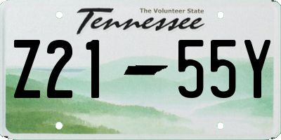 TN license plate Z2155Y