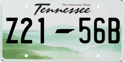 TN license plate Z2156B