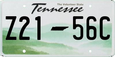 TN license plate Z2156C