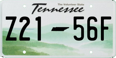 TN license plate Z2156F