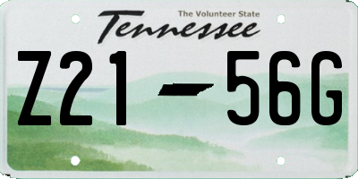 TN license plate Z2156G