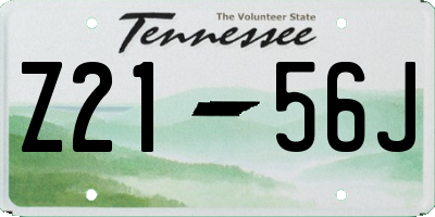 TN license plate Z2156J