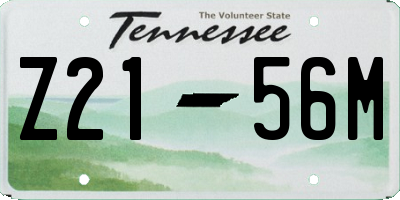 TN license plate Z2156M
