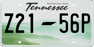TN license plate Z2156P