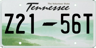 TN license plate Z2156T