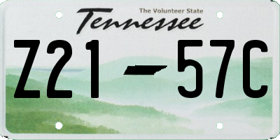 TN license plate Z2157C