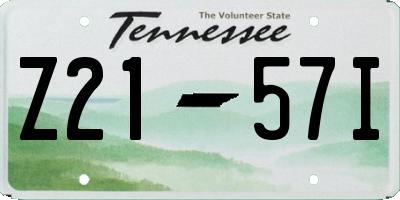 TN license plate Z2157I