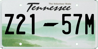 TN license plate Z2157M