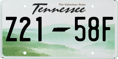 TN license plate Z2158F