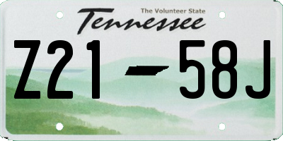 TN license plate Z2158J