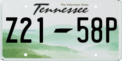 TN license plate Z2158P