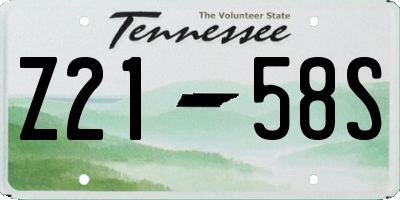 TN license plate Z2158S