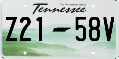 TN license plate Z2158V