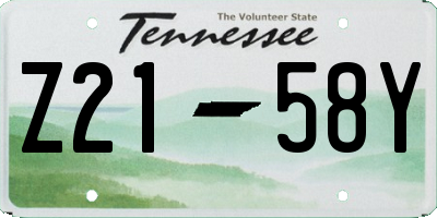 TN license plate Z2158Y