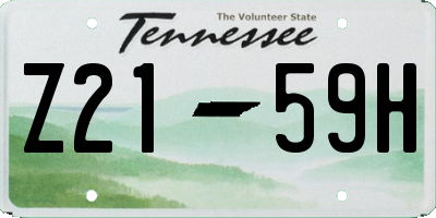 TN license plate Z2159H