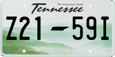 TN license plate Z2159I