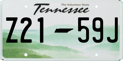 TN license plate Z2159J