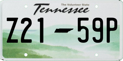 TN license plate Z2159P