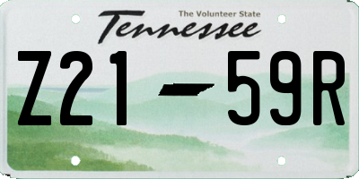 TN license plate Z2159R