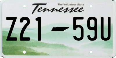 TN license plate Z2159U