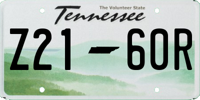 TN license plate Z2160R