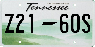 TN license plate Z2160S