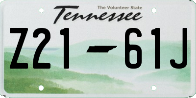 TN license plate Z2161J
