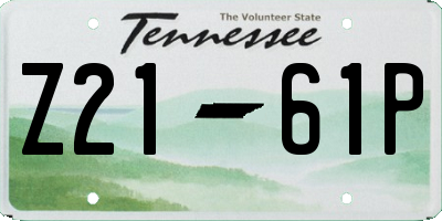 TN license plate Z2161P