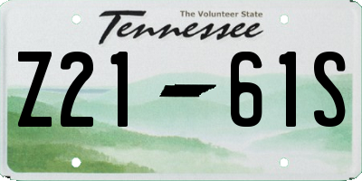 TN license plate Z2161S