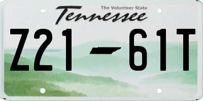 TN license plate Z2161T