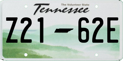 TN license plate Z2162E